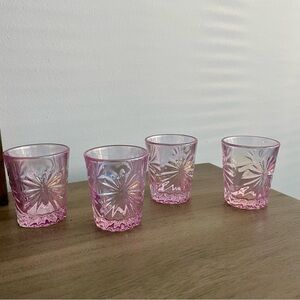 Circleware Brackston Pink Radiance Pearl 1.6oz Clear Luster Shot Glass S/4 NWT